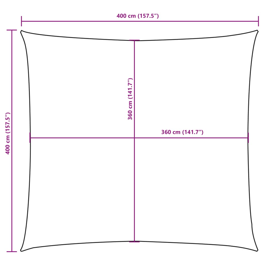 Sonnensegel Oxford-Gewebe Quadratisch 4x4 m Weiß