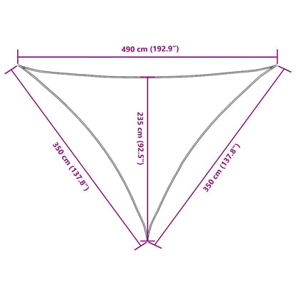 Sonnensegel Oxford-Gewebe Dreieckig 3,5x3,5x4,9 m Weiß