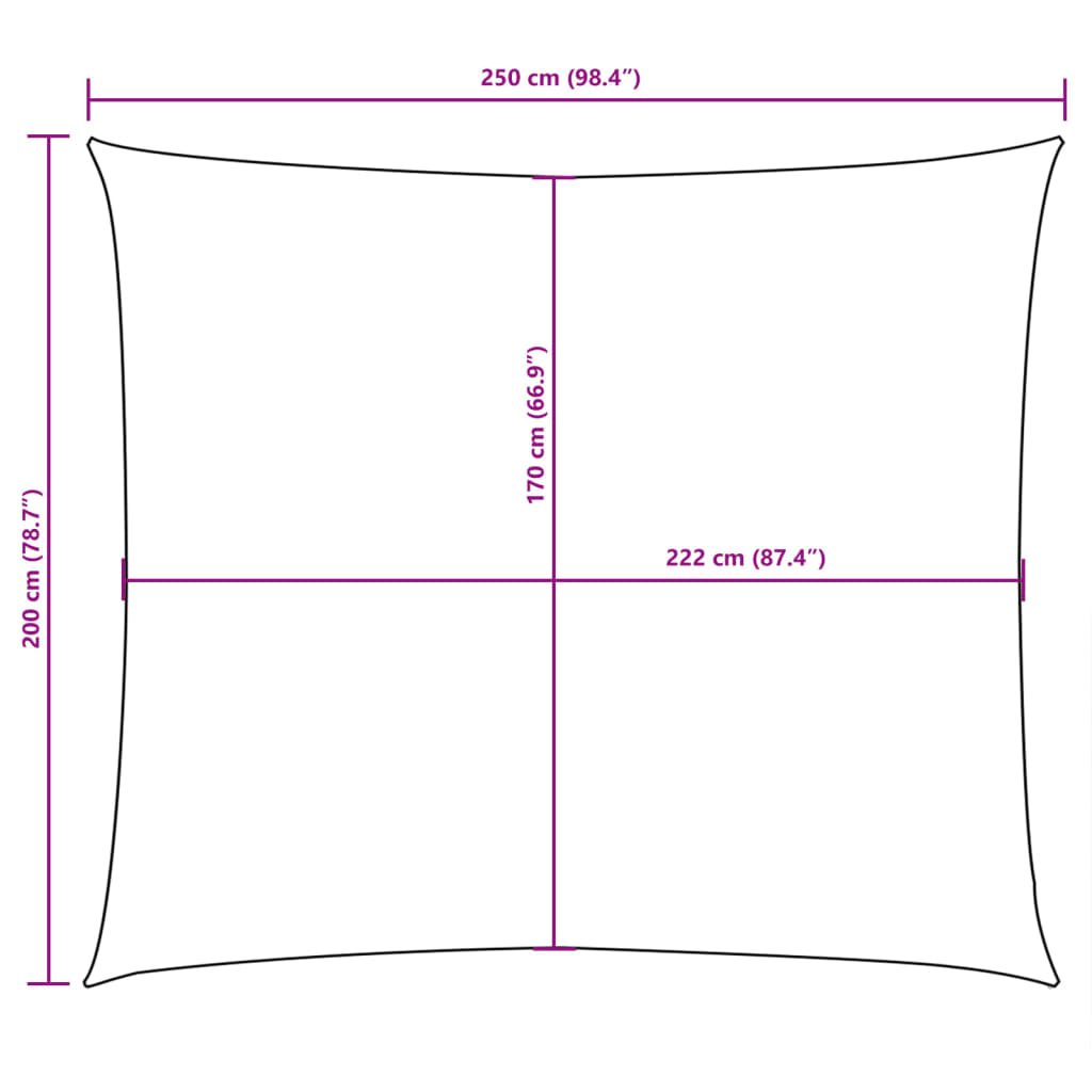 Sonnensegel Oxford-Gewebe Rechteckig 2x2,5 m Terrakotta-Rot