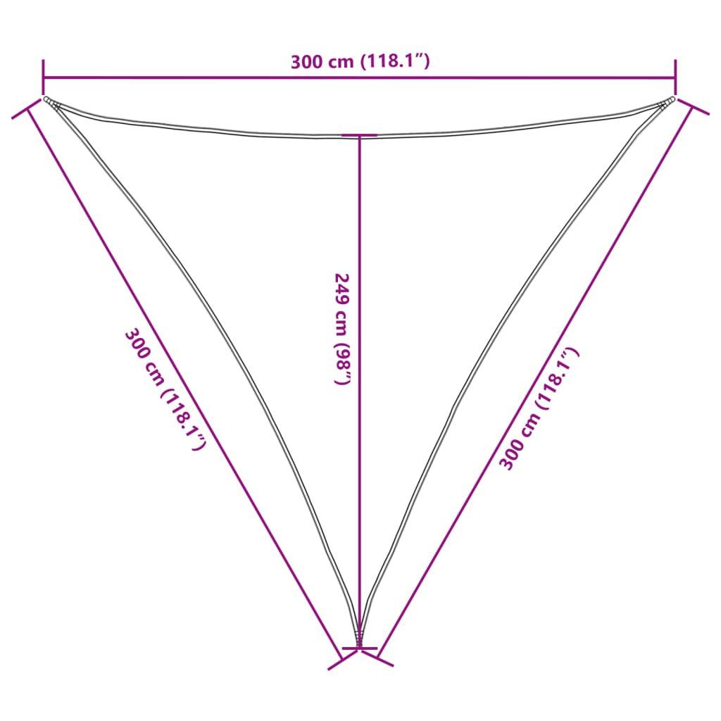 Sonnensegel Oxford-Gewebe Dreieckig 3x3x3 m Taupe