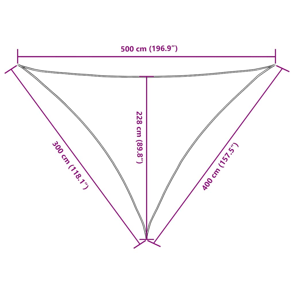 Sonnensegel Oxford-Gewebe Dreieckig 3x4x5 m Taupe
