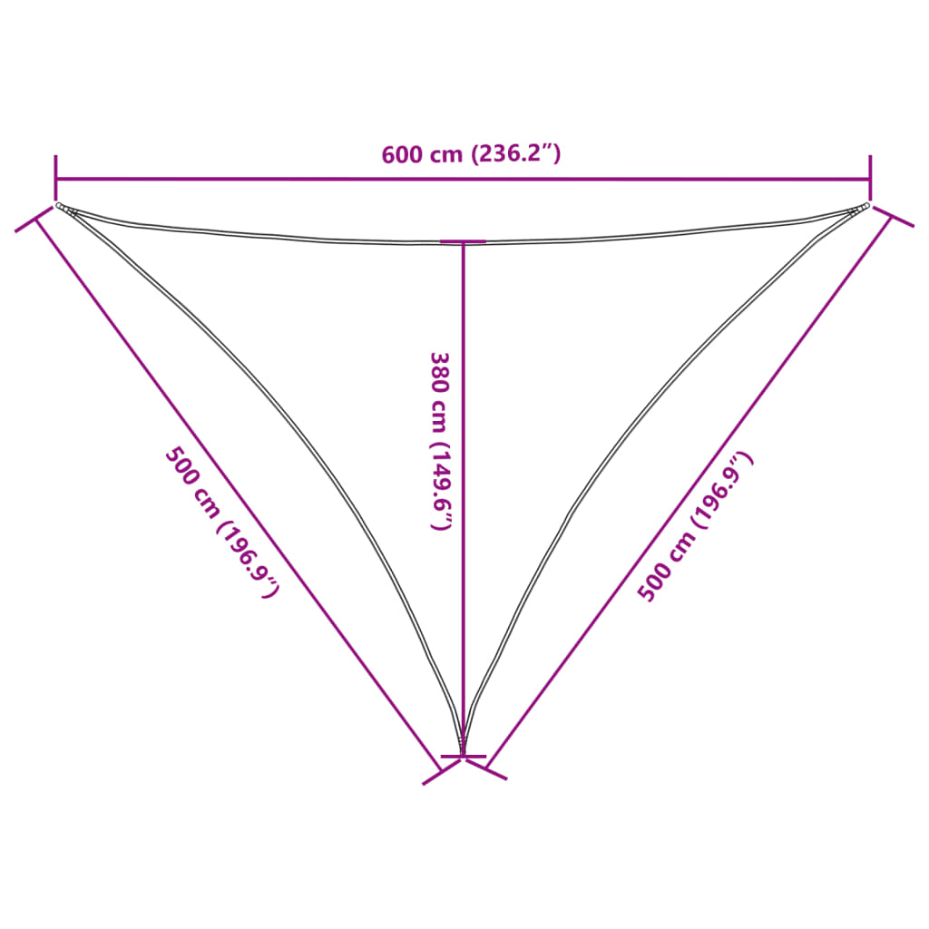 Sonnensegel Oxford-Gewebe Dreieckig 5x5x6 m Taupe