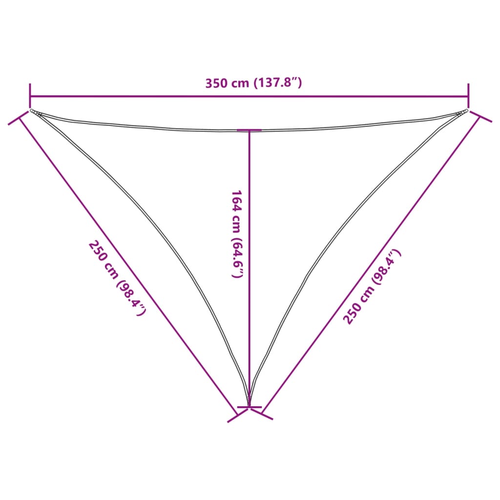 Sonnensegel Oxford-Gewebe Dreieckig 2,5x2,5x3,5 m Dunkelgrün