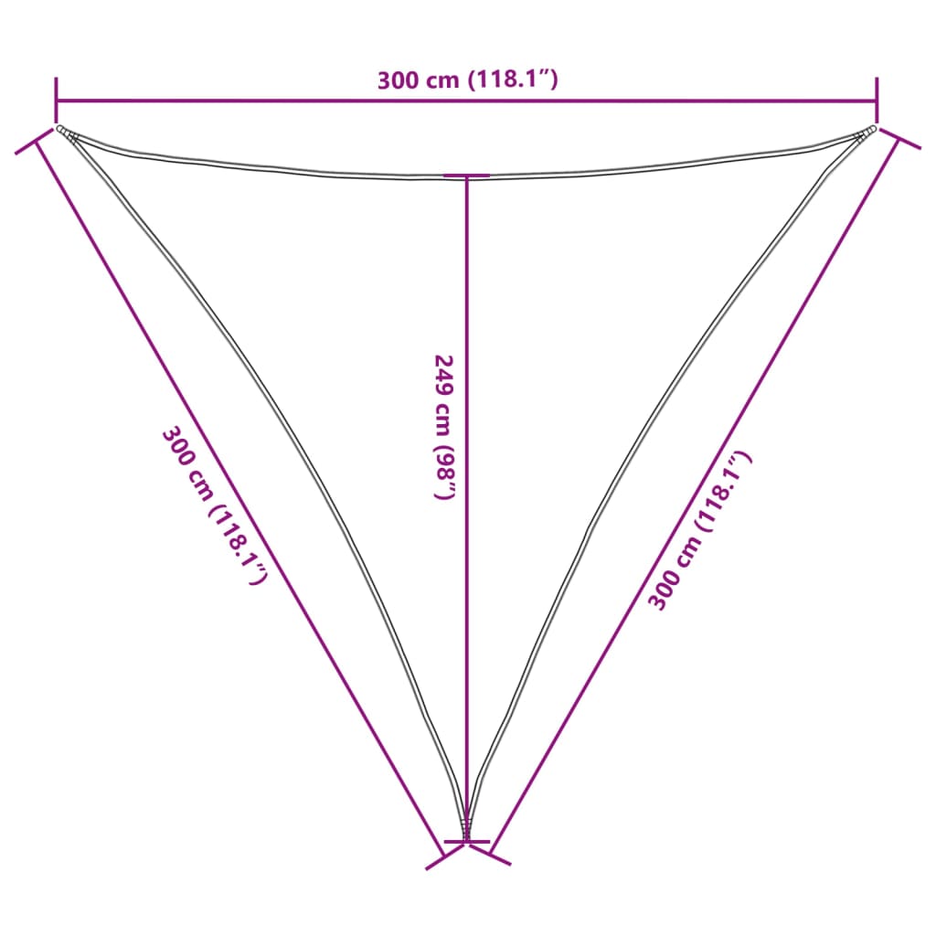 Sonnensegel Oxford-Gewebe Dreieckig 3x3x3 m Dunkelgrün