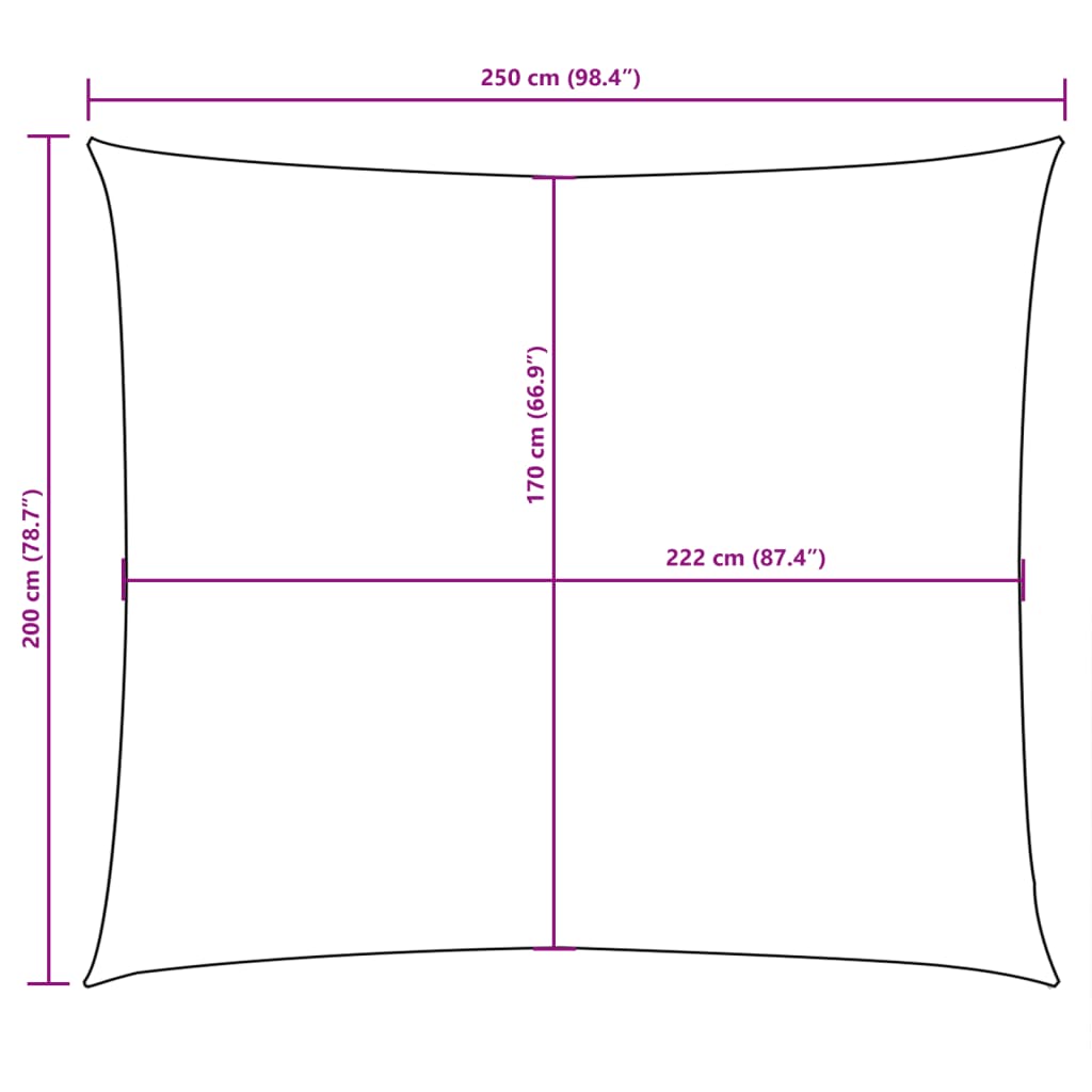 Sonnensegel Oxford-Gewebe Rechteckig 2x2,5 m Blau