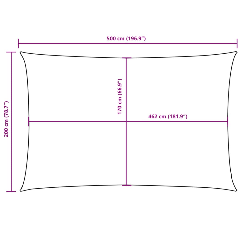 Sonnensegel Oxford-Gewebe Rechteckig 2x5 m Blau