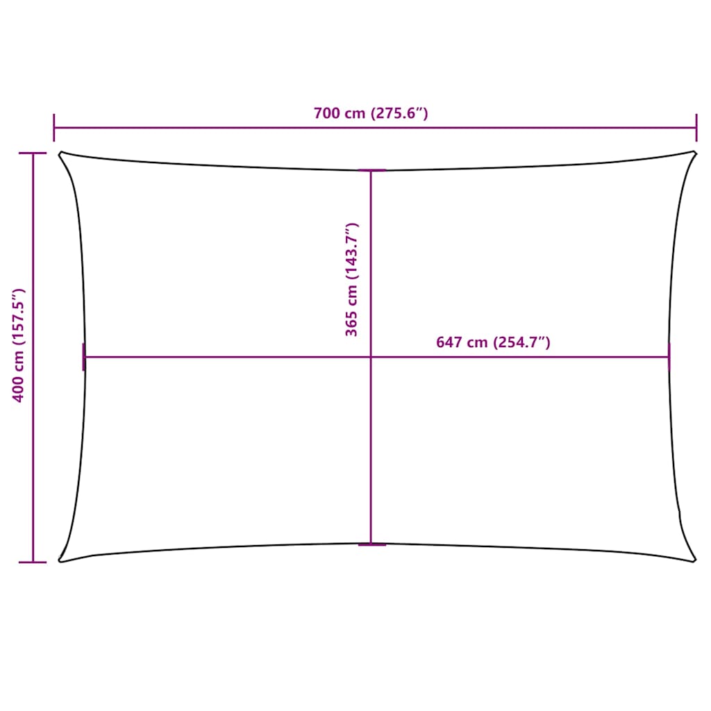 Sonnensegel Oxford-Gewebe Rechteckig 4x7 m Blau