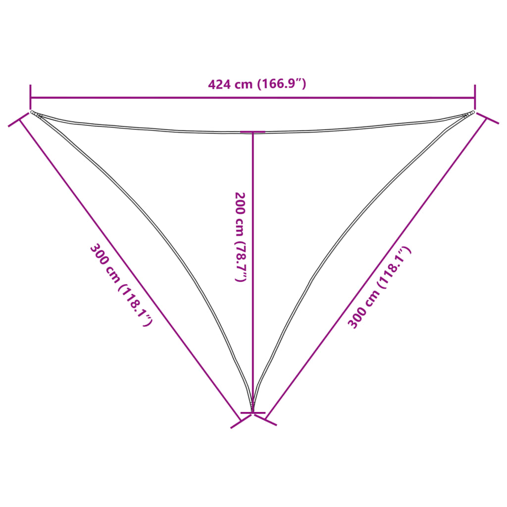 Sonnensegel Oxford-Gewebe Dreieckig 3x3x4,24 m Blau