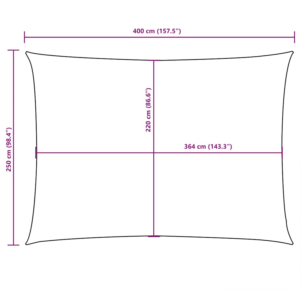 Sonnensegel Oxford-Gewebe Rechteckig 2,5x4 m Gelb