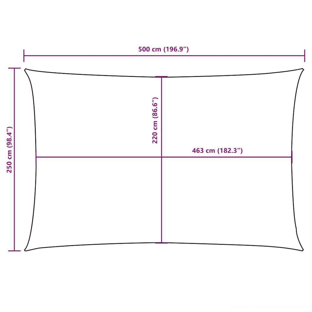 Sonnensegel Oxford-Gewebe Rechteckig 2,5x5 m Gelb