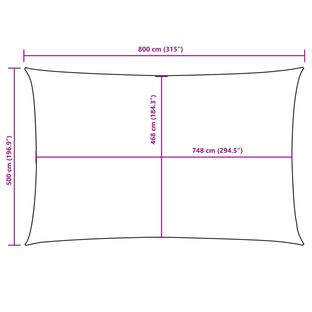 Sonnensegel Oxford-Gewebe Rechteckig 5x8 m Gelb