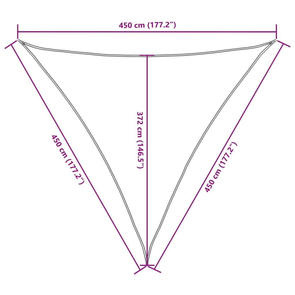 Sonnensegel Oxford-Gewebe Dreieckig 4,5x4,5x4,5 m Gelb