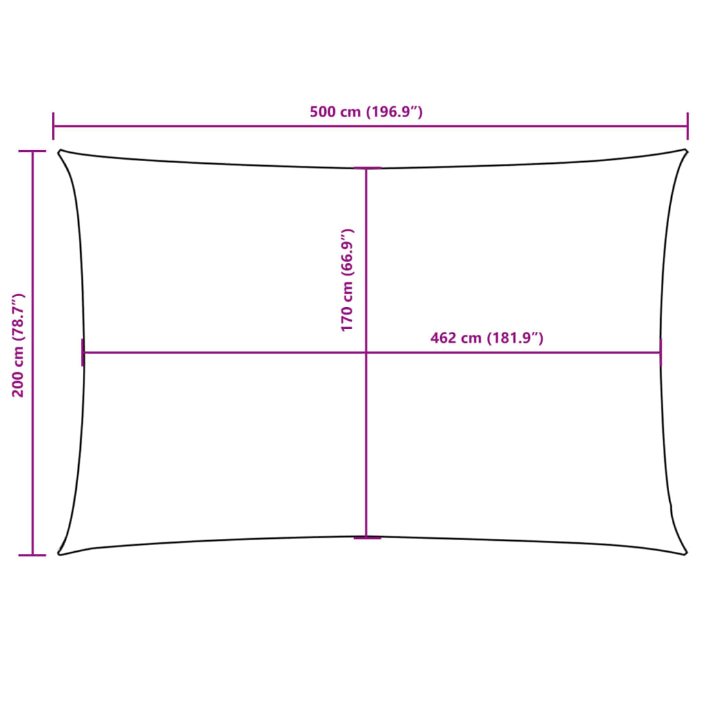 Sonnensegel Oxford-Gewebe Rechteckig 2x5 m Rot