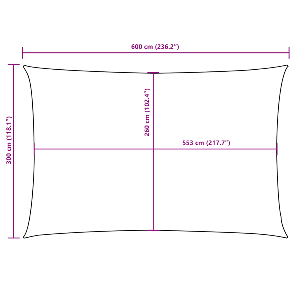 Sonnensegel Oxford-Gewebe Rechteckig 3x6 m Orange