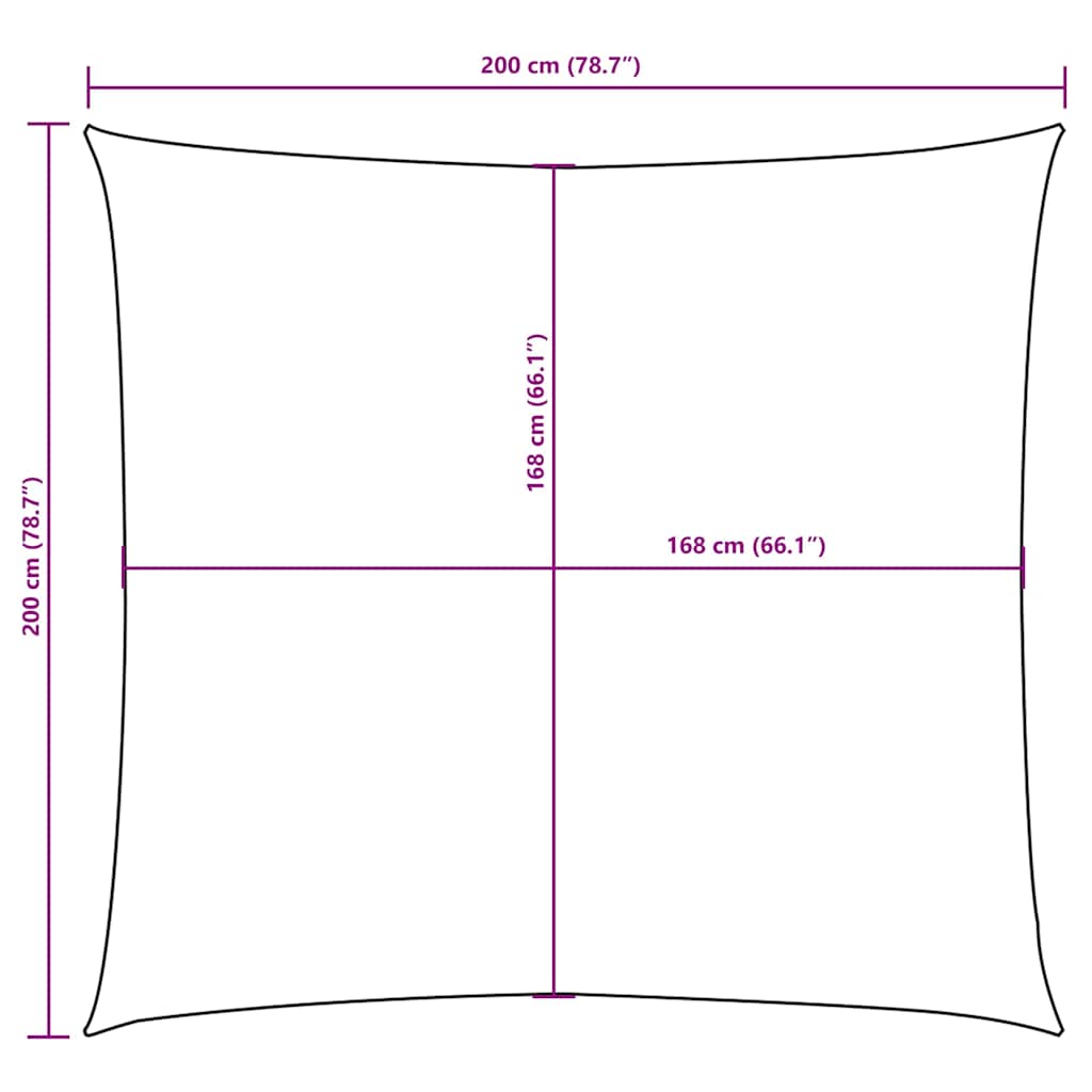 Sonnensegel Oxford-Gewebe Quadratisch 2x2 m Schwarz