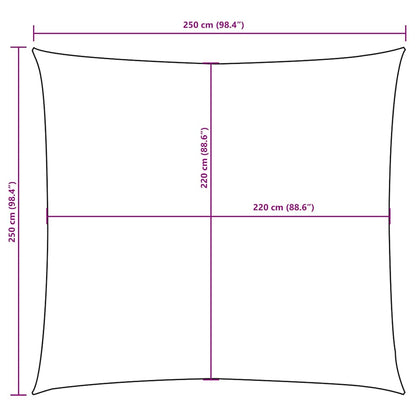 Sonnensegel Oxford-Gewebe Quadratisch 2,5x2,5 m Schwarz