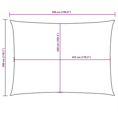Sonnensegel Oxford-Gewebe Rechteckig 3x5 m Schwarz