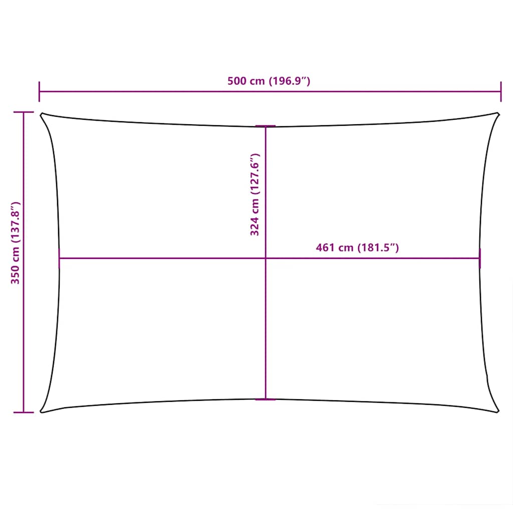 Sonnensegel Oxford-Gewebe Rechteckig 3,5x5 m Schwarz