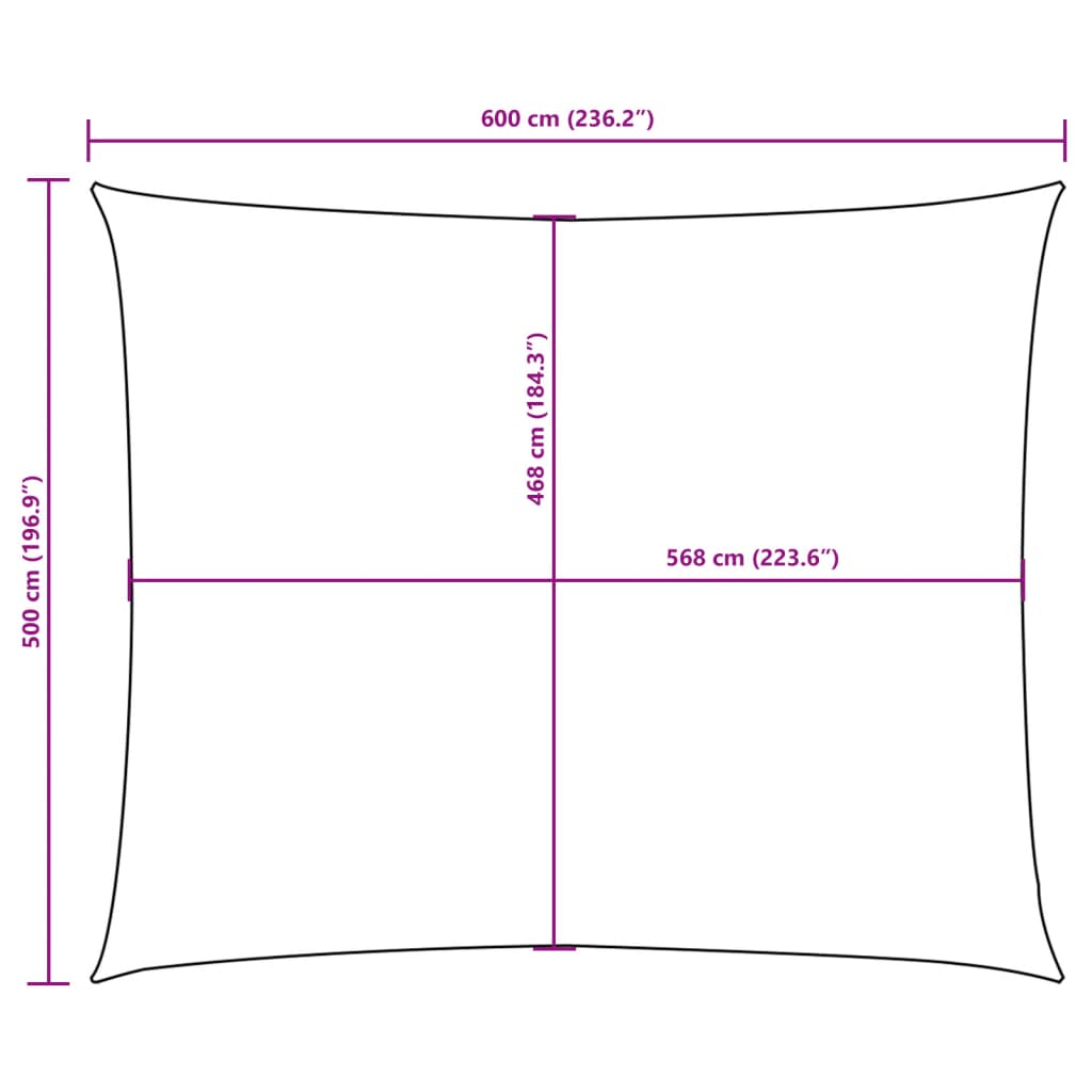 Sonnensegel Oxford-Gewebe Rechteckig 5x6 m Schwarz