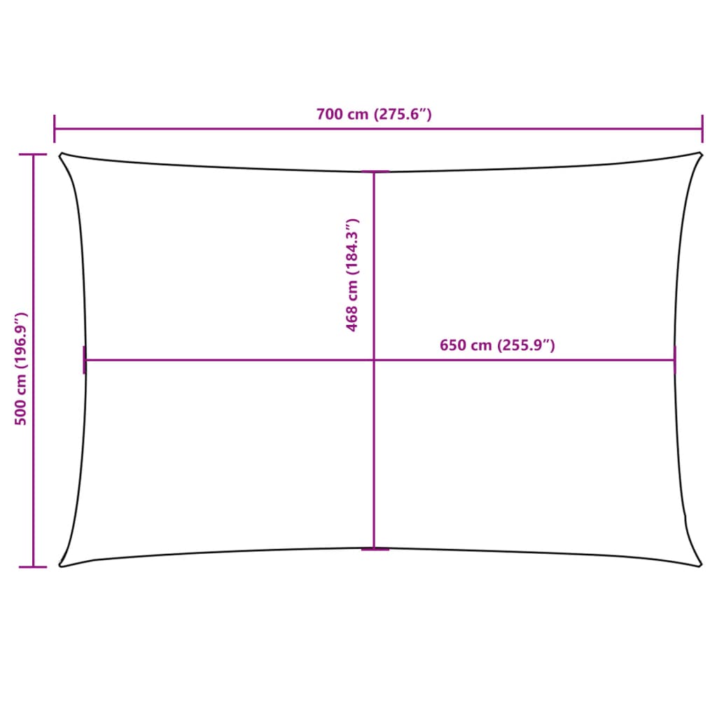 Sonnensegel Oxford-Gewebe Rechteckig 5x7 m Schwarz
