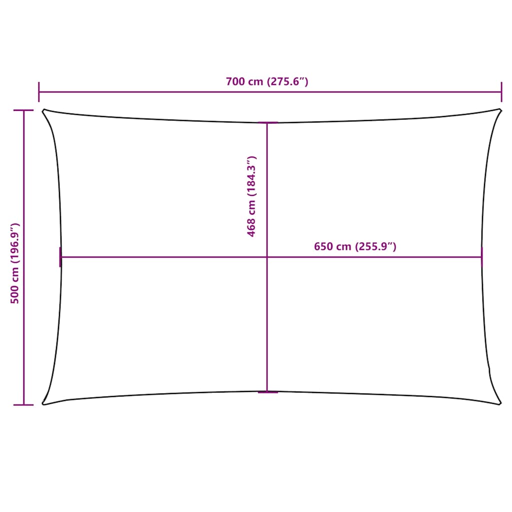 Sonnensegel Oxford-Gewebe Rechteckig 5x7 m Schwarz