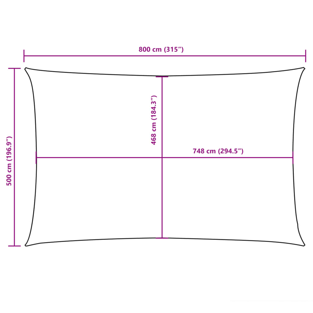 Sonnensegel Oxford-Gewebe Rechteckig 5x8 m Schwarz