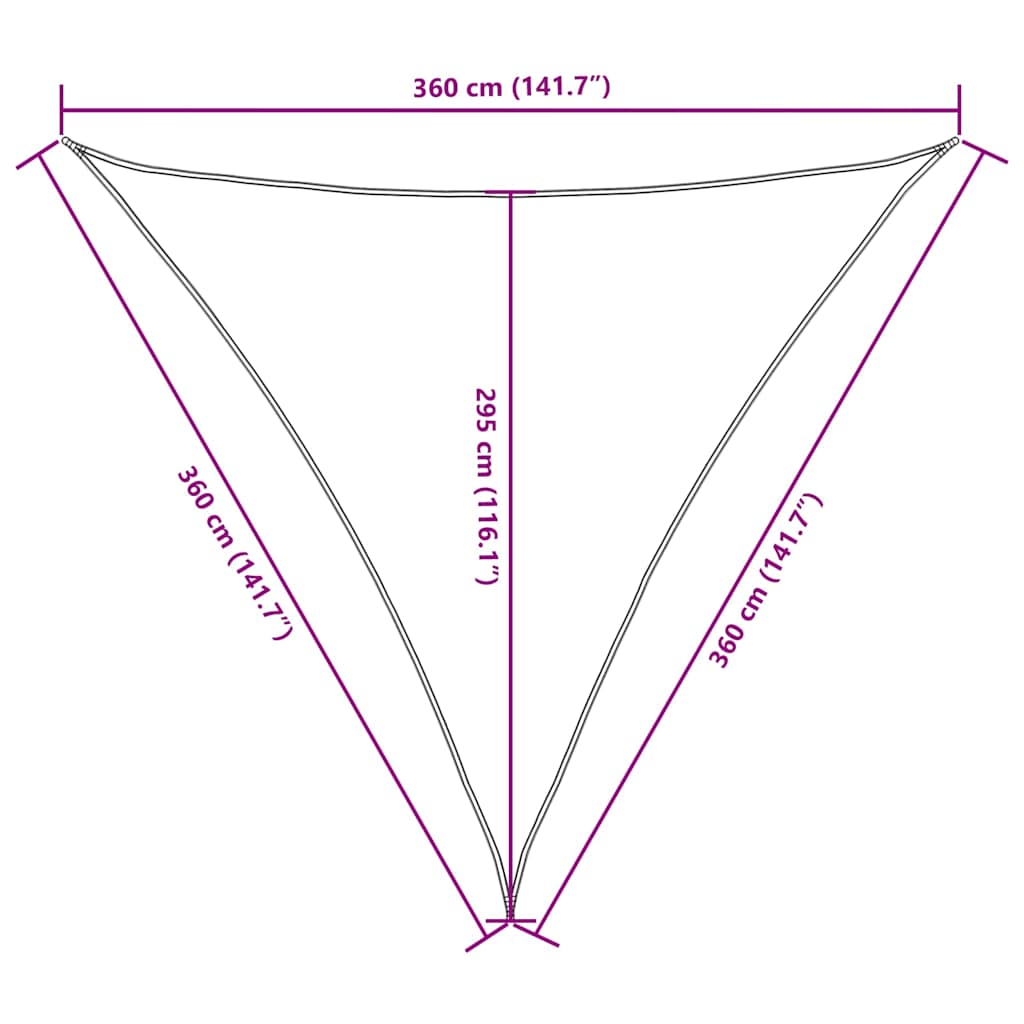 Sonnensegel Oxford-Gewebe Dreieckig 3,6x3,6x3,6 m Schwarz