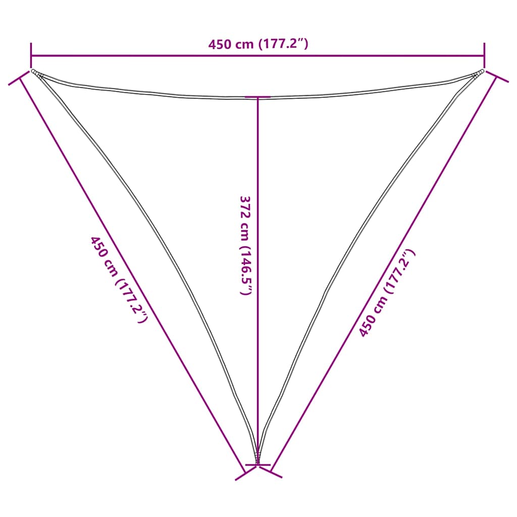 Sonnensegel Oxford-Gewebe Dreieckig 4,5x4,5x4,5 m Braun