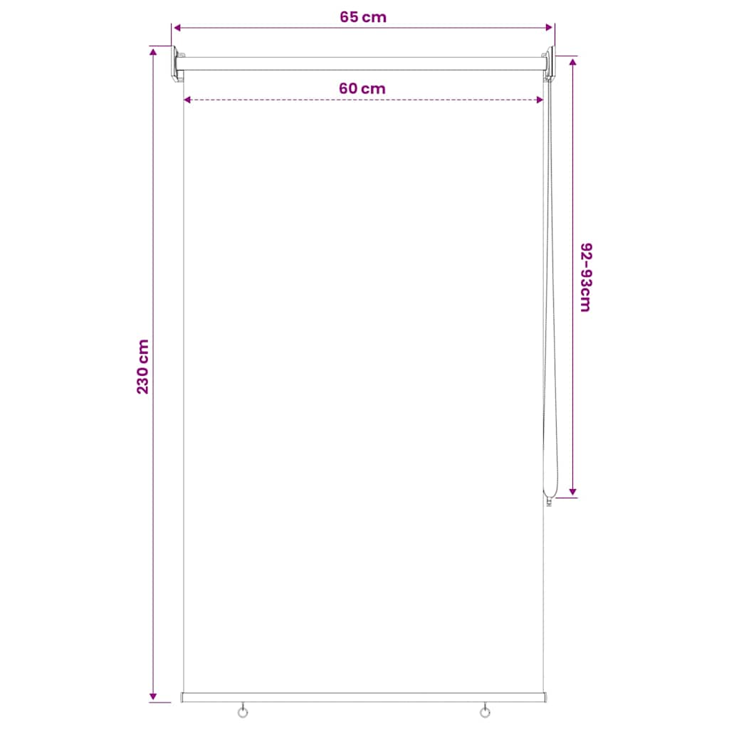 Außenrollo 65 (B)x230 (H) cm Beige