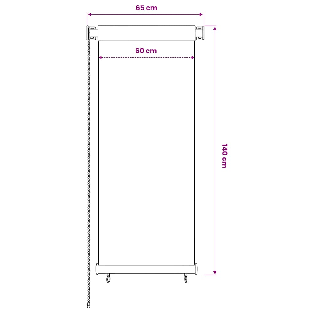 Außenrollo Creme 65 (B) x 140 (H) cm HDPE