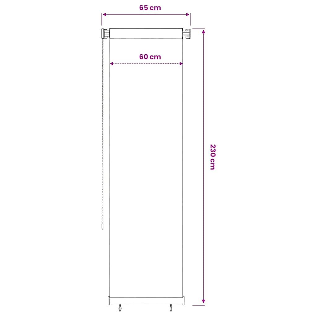 Außenrollo Creme 65 (B) x 230 (H) cm HDPE