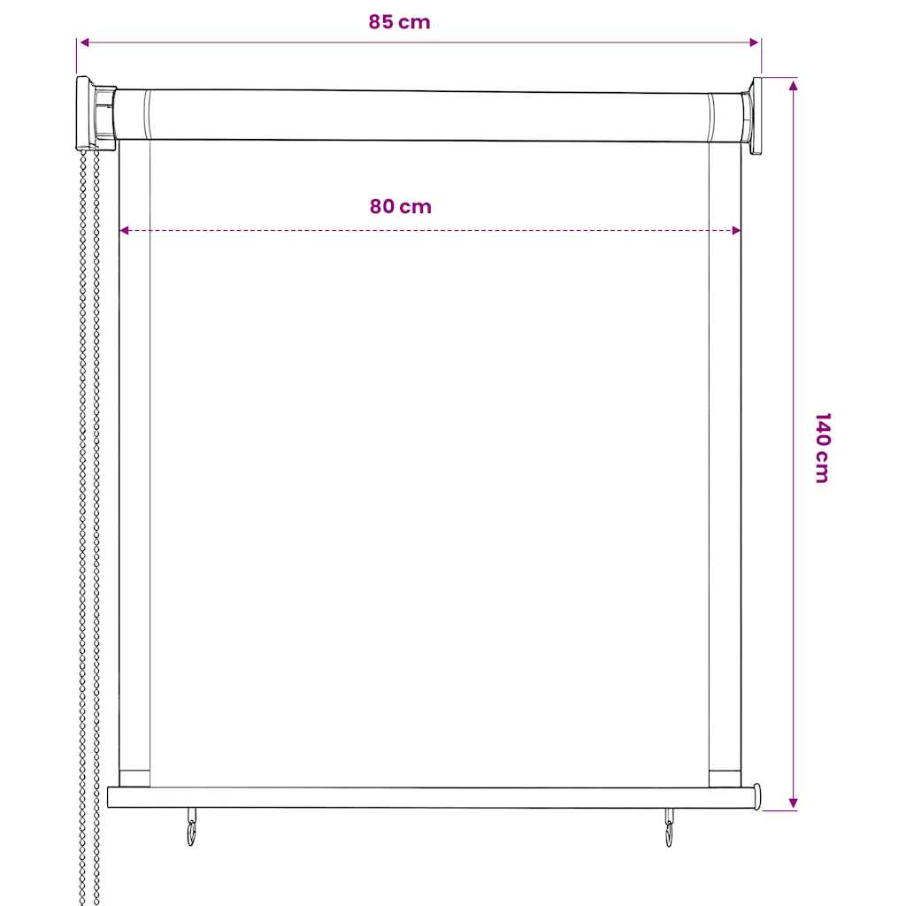 Außenrollo 85 (B) x 140 (H) cm Anthrazit
