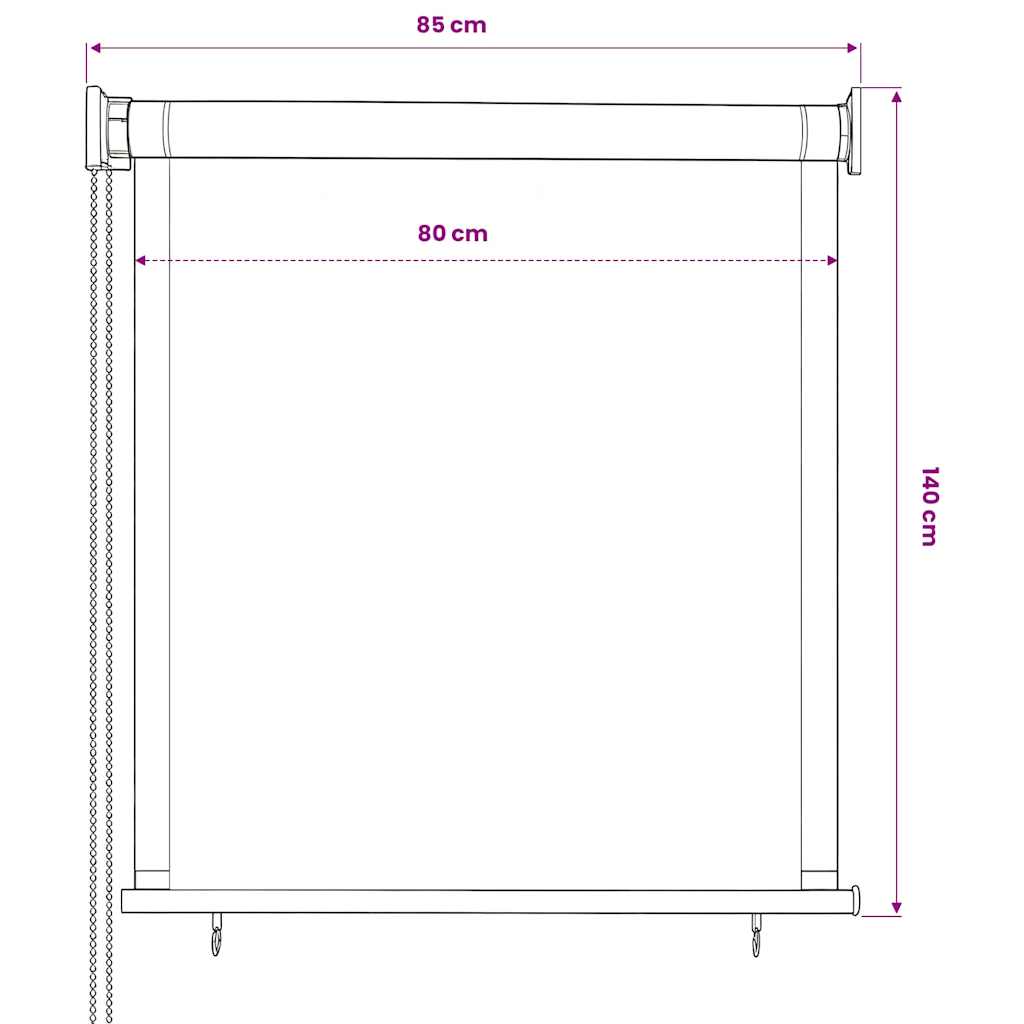 Außenrollo 85 (B) x 140 (H) cm Anthrazit