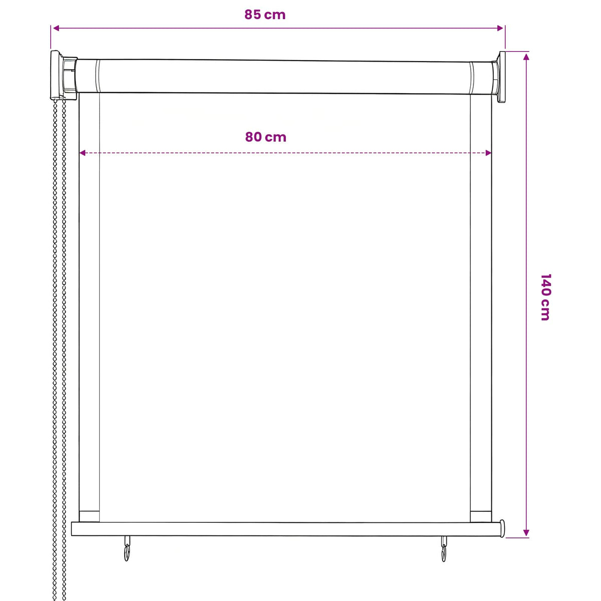 Außenrollo 85 (B) x 140 (H) cm Anthrazit