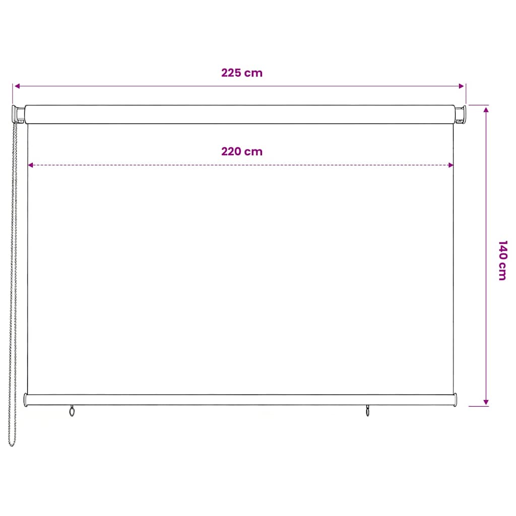 Außenrollo 225 (B)x140 (H) cm Terrakotta HDPE