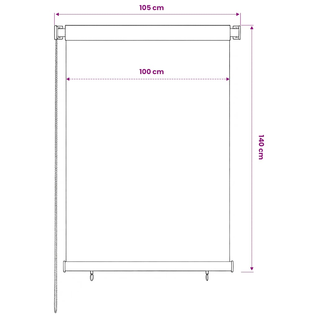 Außenrollo 105 (B) x 140 (H) cm Dunkelgrün HDPE