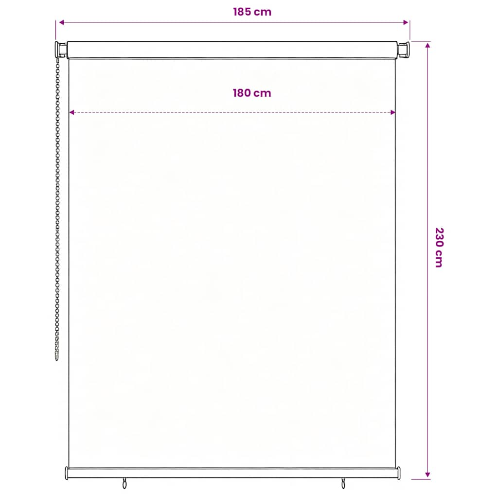 Außenrollo 185 (B) x 230 (H) cm Dunkelgrün HDPE