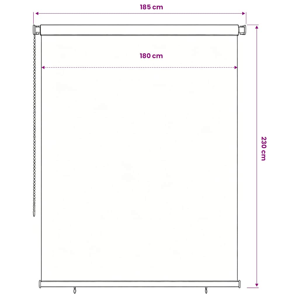 Außenrollo 185 (B)x230 (H) cm Dunkelgrün HDPE