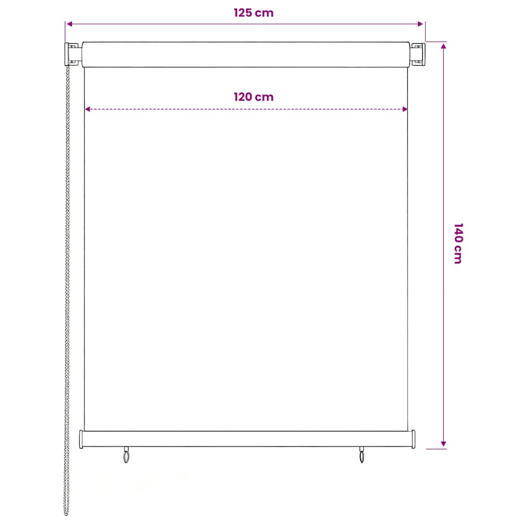 Außenrollo 125 (B) x 140 (H) cm Blau HDPE