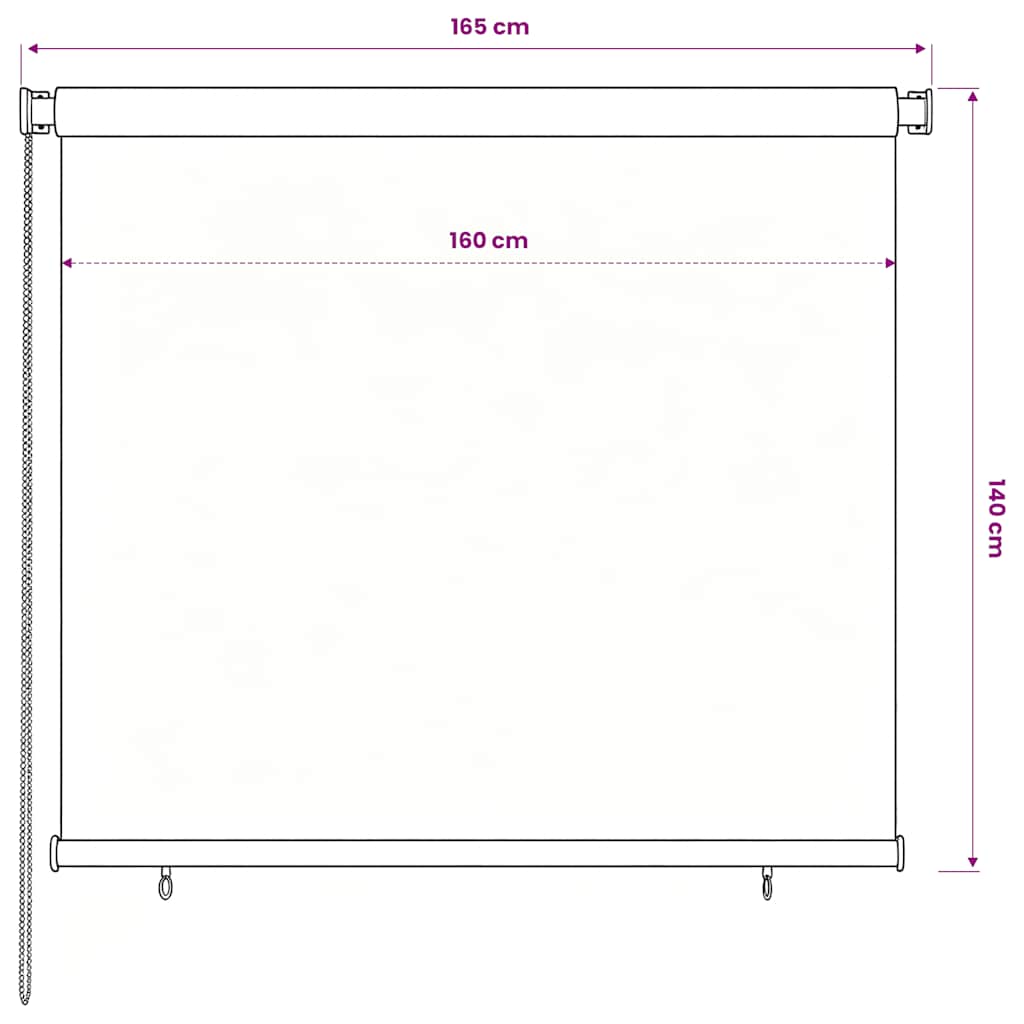 Außenrollo 165 (B) x 140 (H) cm Blau HDPE