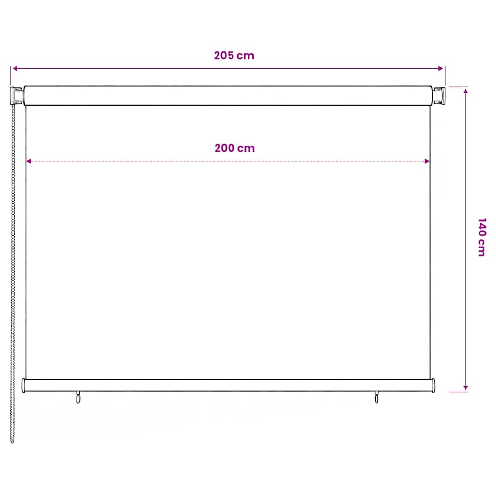 Außenrollo 205 (B) x 140 (H) cm Blau HDPE