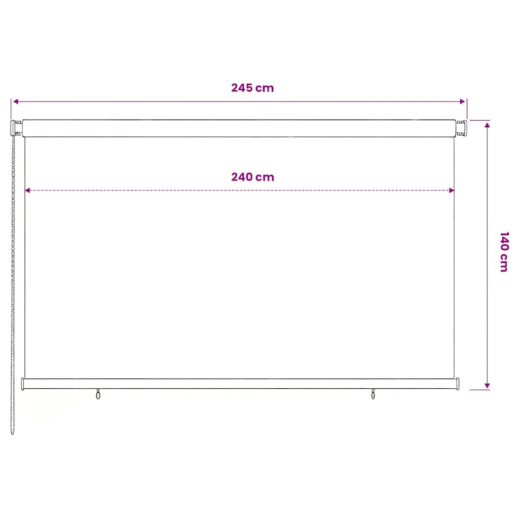Außenrollo 245 (B)x140 (H) cm Blau HDPE