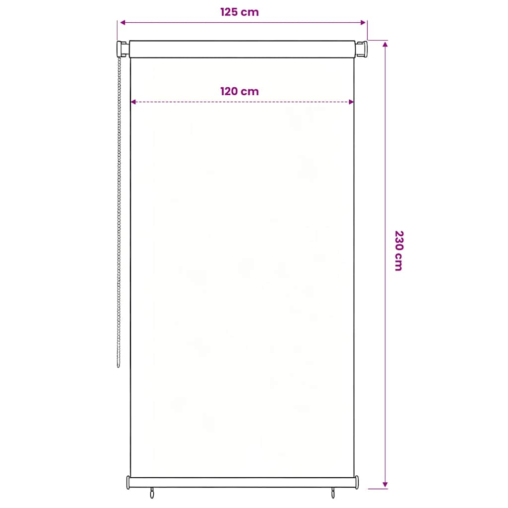 Außenrollo 125 (B) x 230 (H) cm Blau HDPE