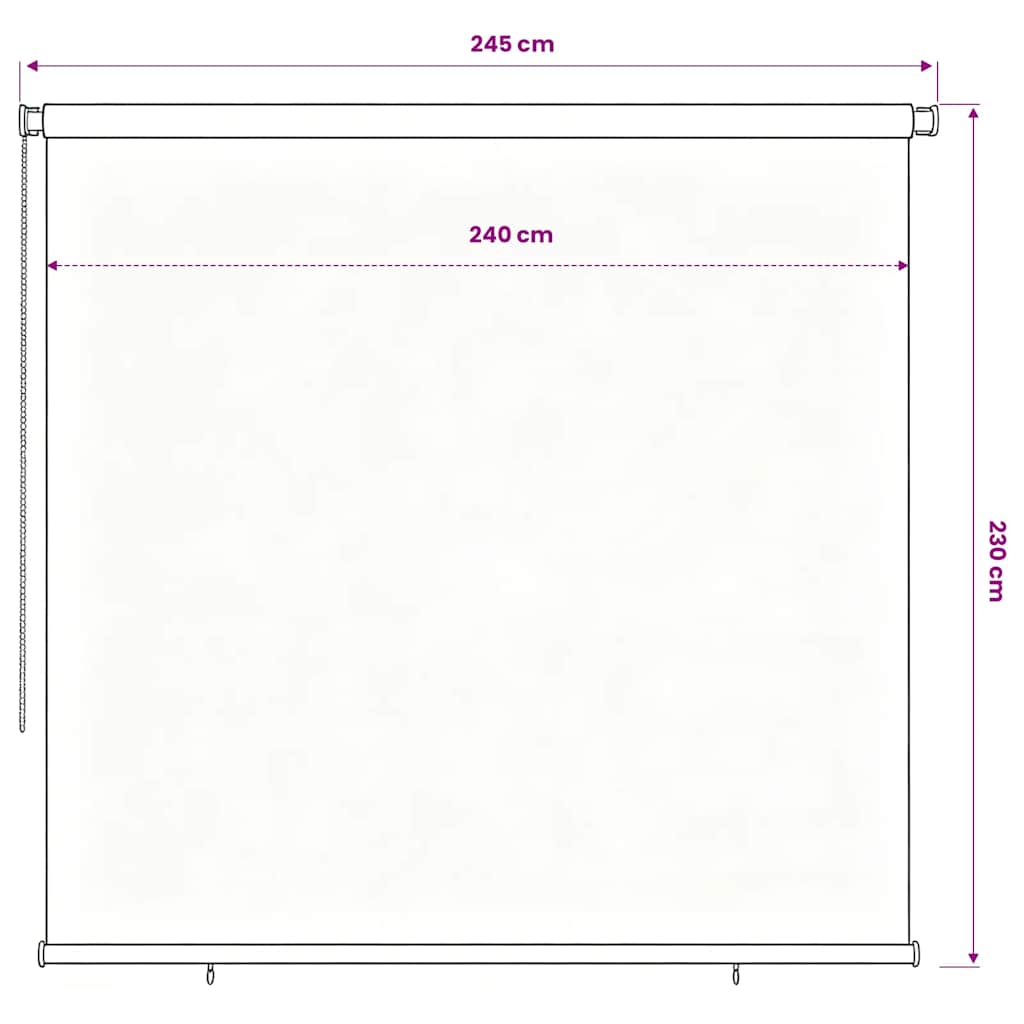 Außenrollo 185 (B) x 230 (H) cm Blau HDPE