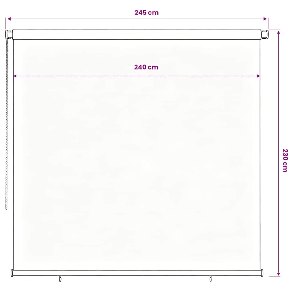 Außenrollo 185 (B)x230 (H) cm Blau HDPE