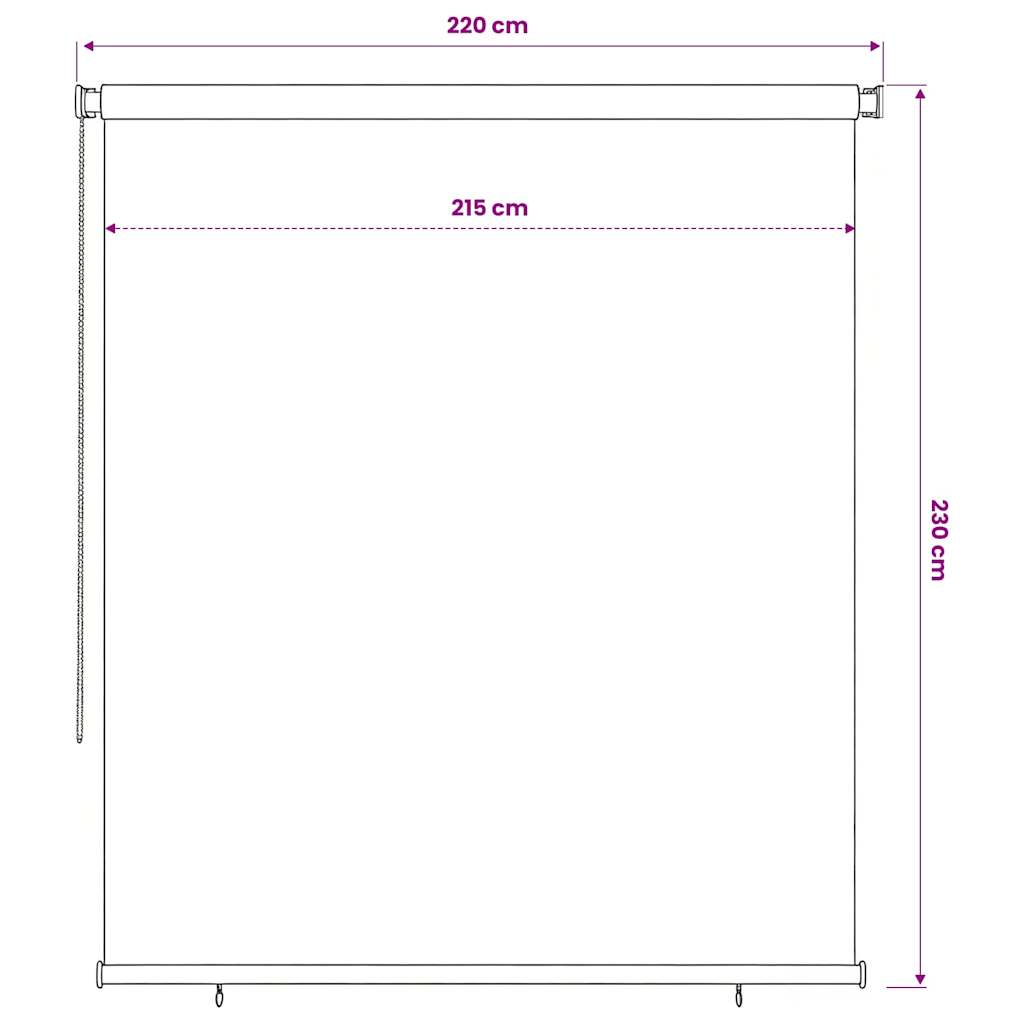 Außenrollo 225 (B)x230 (H) cm Blau HDPE