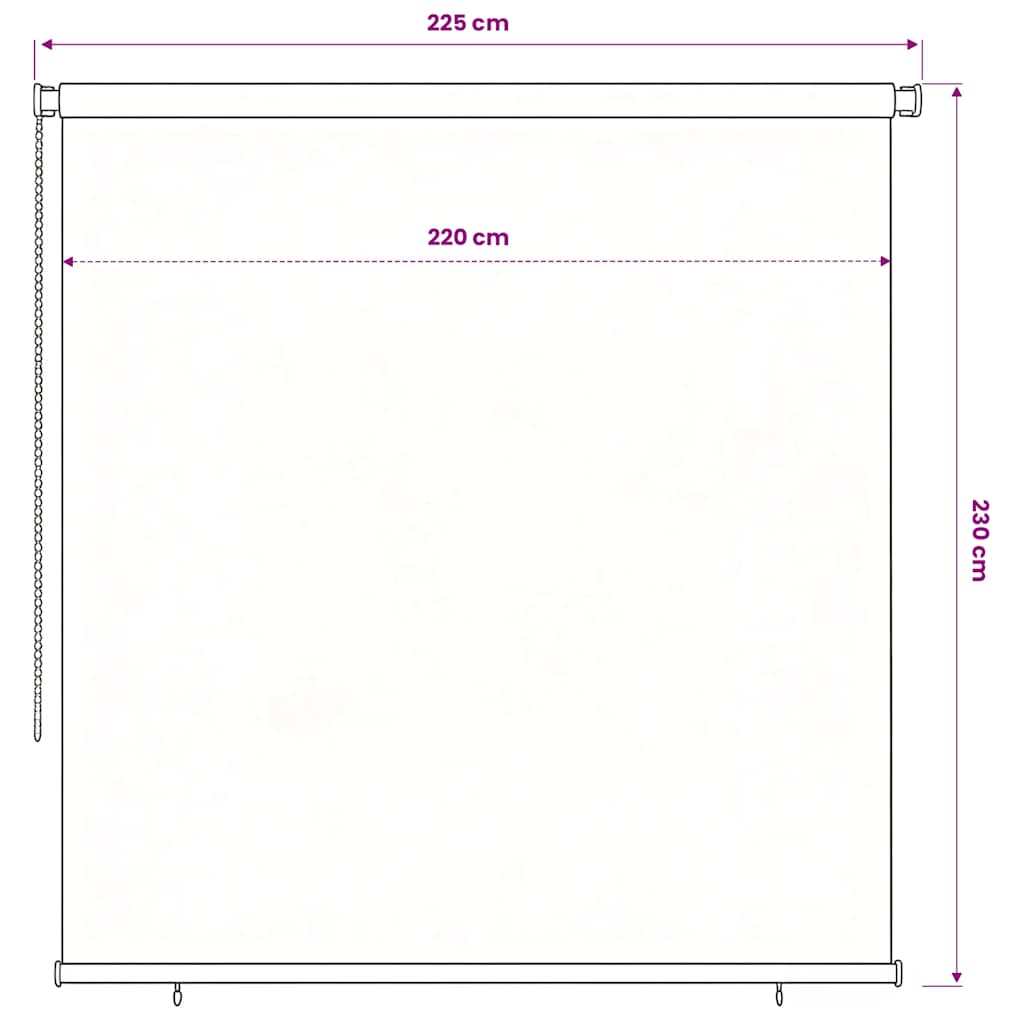 Außenrollo 245 (B) x 230 (H) cm Blau HDPE
