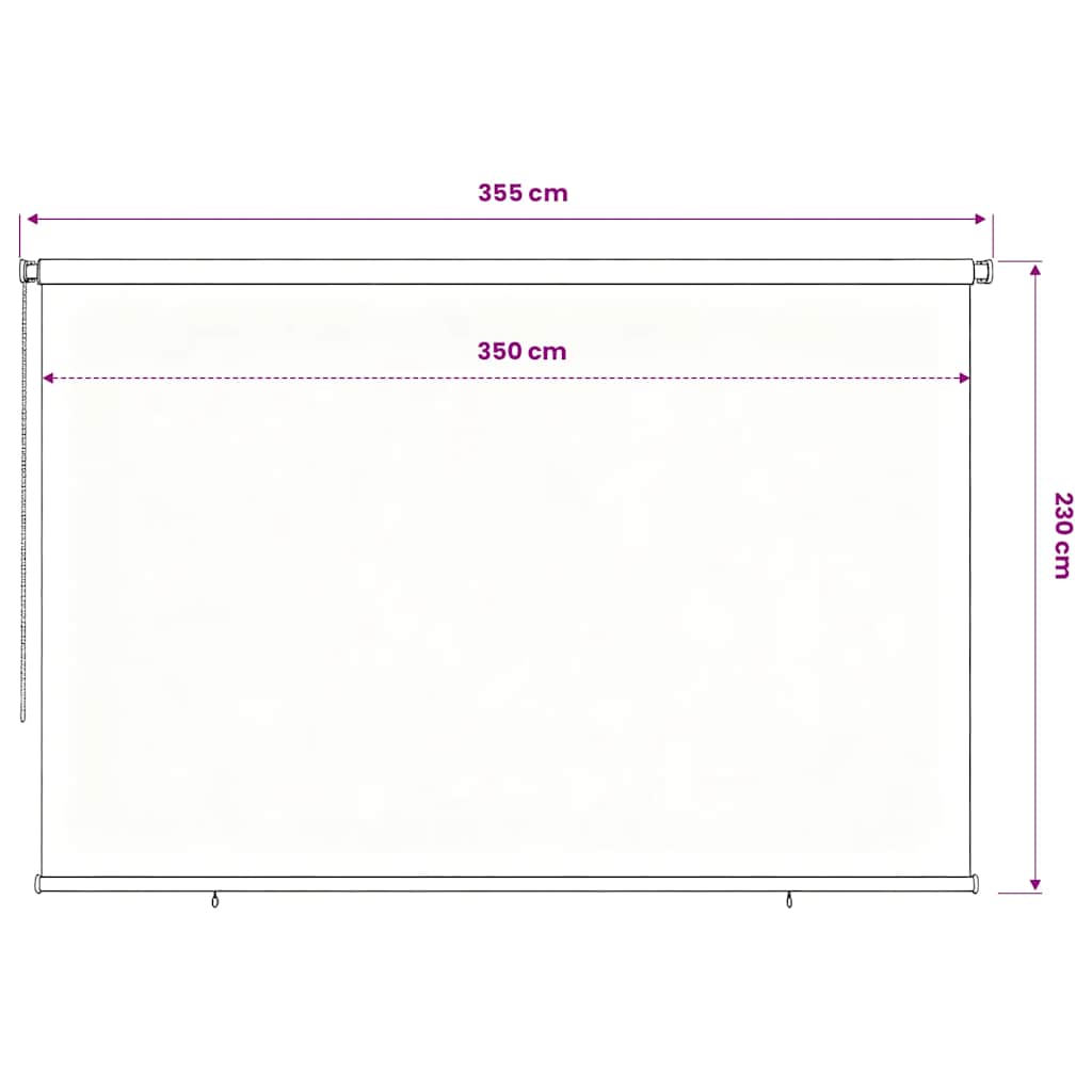 Außenrollo 355 (B) x 230 (H) cm Blau HDPE