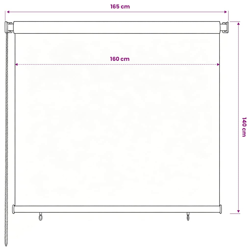 Außenrollo 165 (B)x140 (H) cm Schwarz