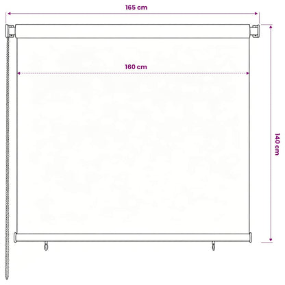 Außenrollo 165 (B)x140 (H) cm Schwarz